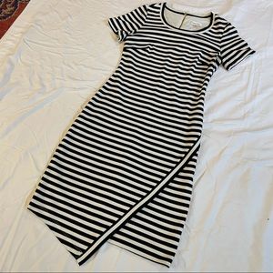 Calvin Klein black and white striped dress